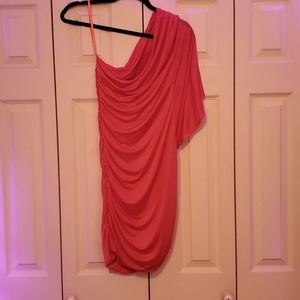 Ya cold shoulder mango peach color dress size m